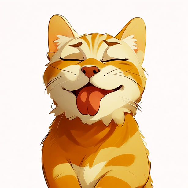 Cute Orange British Shorthair Cat Portrait - Eyes Closed