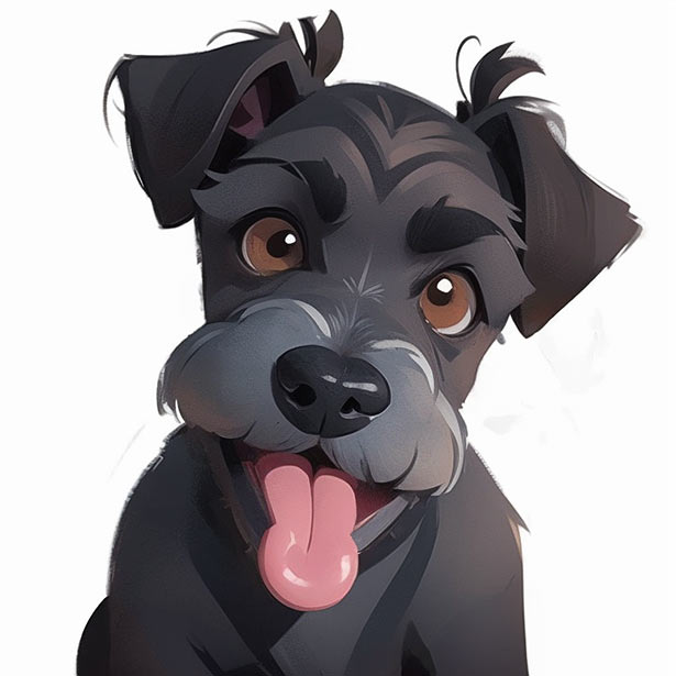 Schnauzer-Pup-Art-Tongue-Out-Happy-Expression_w