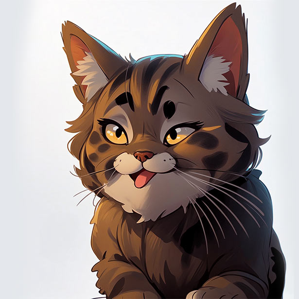 American Shorthair Cat Art: Smiling with Tongue Out