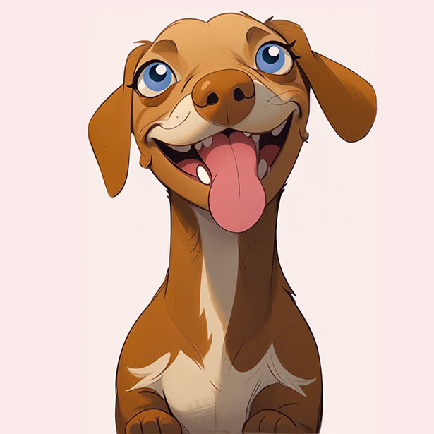 Dachshund Mix Art: Playful with Tongue Out