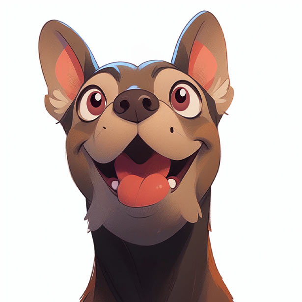 Laughing Dog Art: Happy Expression with Tongue Out