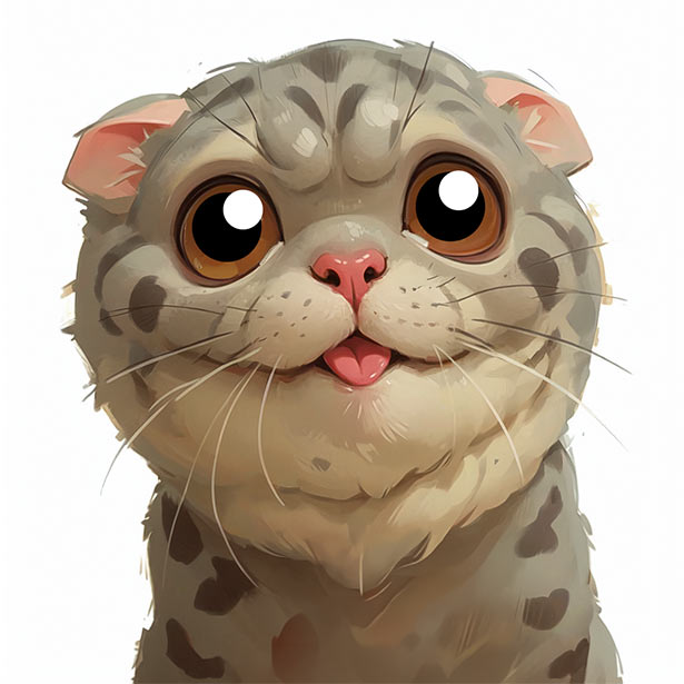 Surprised Scottish Fold Cat Art