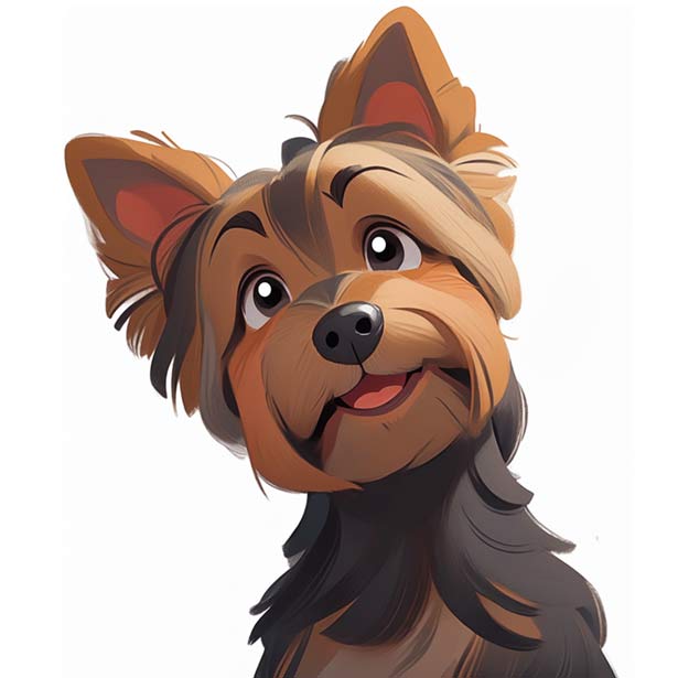 Lovely Happy Yorkshire Terrier Artwork