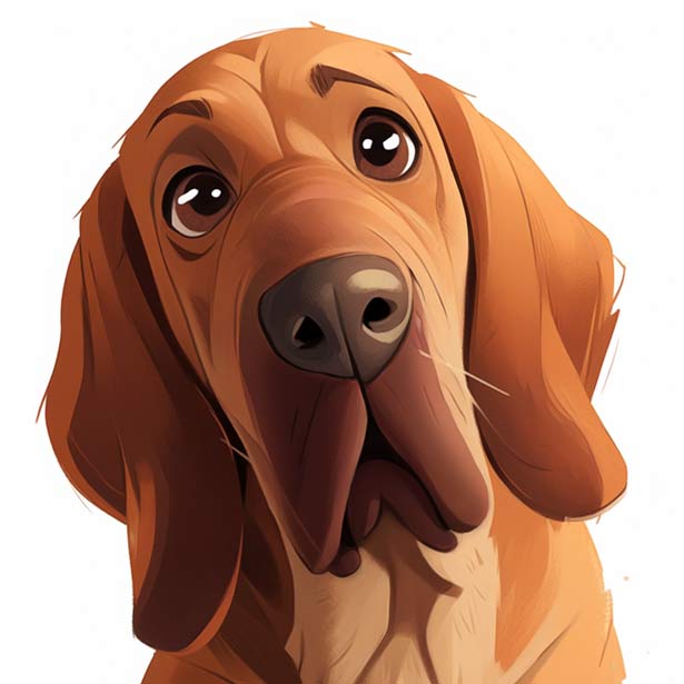 Curious Bloodhound with Tilted Head