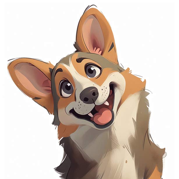 Happy Corgi with Tongue Out