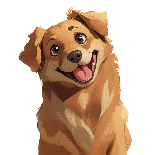 Happy Golden Retriever with Tilted Head