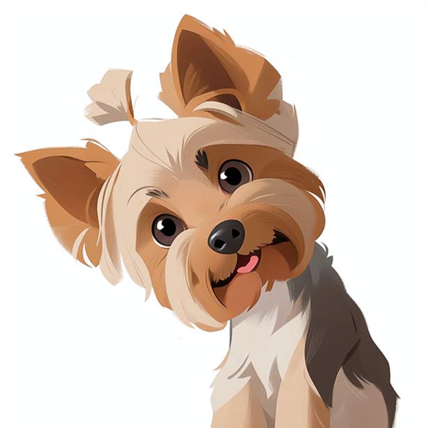 Cute Happy Yorkshire Terrier Artwork